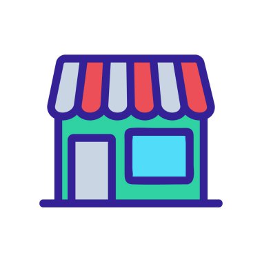 Kahve dükkanı ikon vektörü. İzole edilmiş kontür sembolü gösterimi