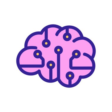 Yapay zeka ikonu vektörü. İzole edilmiş kontür sembolü gösterimi