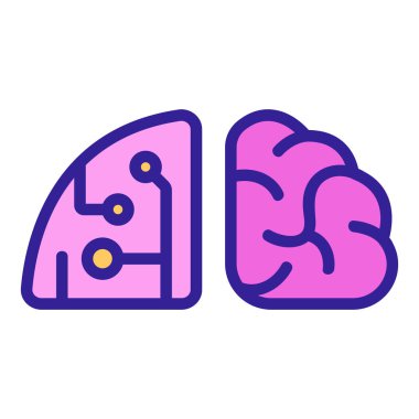 Yapay zeka ikonu vektörü. İzole edilmiş kontür sembolü gösterimi