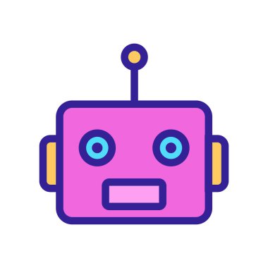 Yapay zeka ikonu vektörü. İzole edilmiş kontür sembolü gösterimi