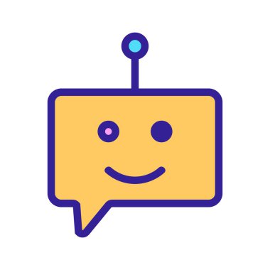 Yapay zeka ikonu vektörü. İzole edilmiş kontür sembolü gösterimi