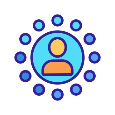 Bağlı iş simgesi vektörü. İzole edilmiş kontür sembolü gösterimi