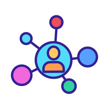 Bağlı iş simgesi vektörü. İzole edilmiş kontür sembolü gösterimi