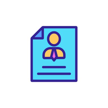 Bağlı iş simgesi vektörü. İzole edilmiş kontür sembolü gösterimi