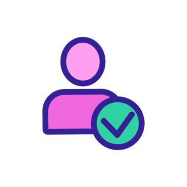 Kullanıcı onaylı vektör simgesi. İzole edilmiş kontür sembolü gösterimi