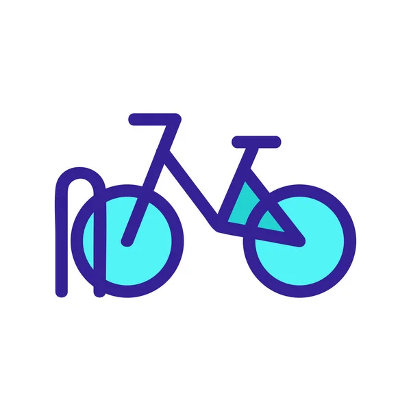 Парковка для значка велосипеда вектор. Ізольована контурна символьна ілюстрація — стоковий вектор