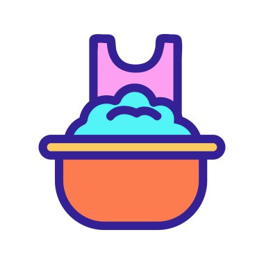 Köpük ikon vektörlü banyo. İzole edilmiş kontür sembolü gösterimi