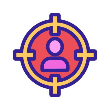 Silah doğrultulan adam. İzole edilmiş kontür sembolü gösterimi