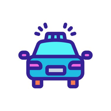 Polis arabası ikon vektörü. İzole edilmiş kontür sembolü gösterimi