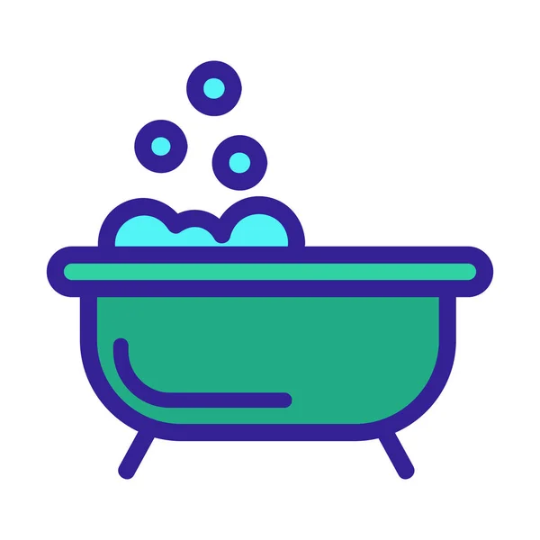 Banho com vetor ícone de espuma. Isolado contorno símbolo ilustração — Vetor de Stock