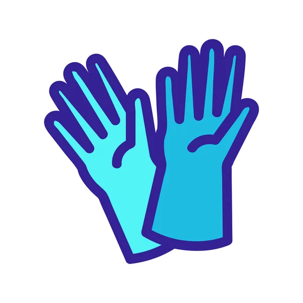 Λαστιχένια γάντια διάνυσμα. Μεμονωμένη απεικόνιση συμβόλων περιγράμματος — Διανυσματικό Αρχείο