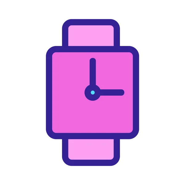 El saati ikon vektörü. İzole edilmiş kontür sembolü gösterimi — Stok Vektör