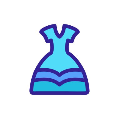 Prenses ikon vektörünü giydirin. İzole edilmiş kontür sembolü gösterimi