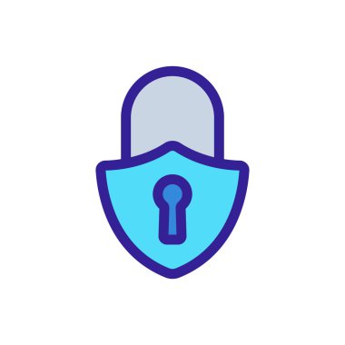 Simge vektörünü kilitle. İzole edilmiş kontür sembolü gösterimi