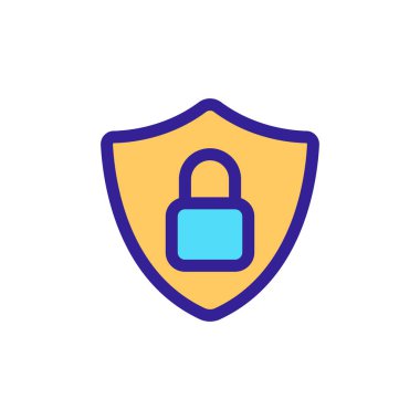 veri koruma simgesi vektörü. İzole edilmiş kontür sembolü gösterimi