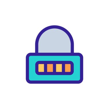 Kapı kilidi ikon vektörü. İzole edilmiş kontür sembolü gösterimi