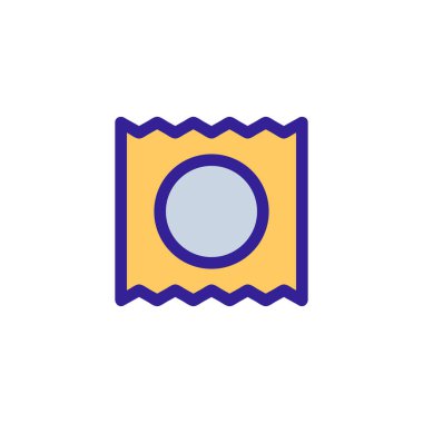 Prezervatif ikonu vektörü. İzole edilmiş kontür sembolü gösterimi