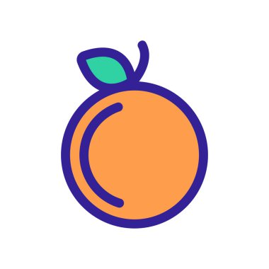 Elma ikonu vektörü. İzole edilmiş kontür sembolü gösterimi