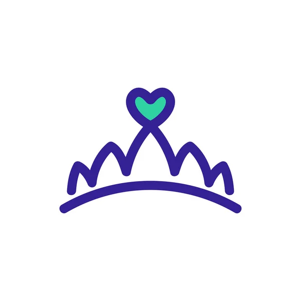 Ikona księżniczki korony. Ilustracja izolowanego symbolu konturu — Wektor stockowy
