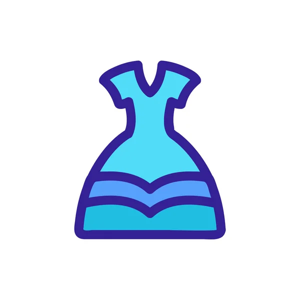 Vestido princesa icono vector. Ilustración del símbolo de contorno aislado — Vector de stock
