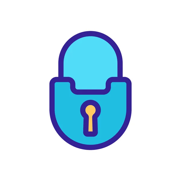 Porte verrouillage icône vecteur. Illustration de symbole de contour isolé — Image vectorielle