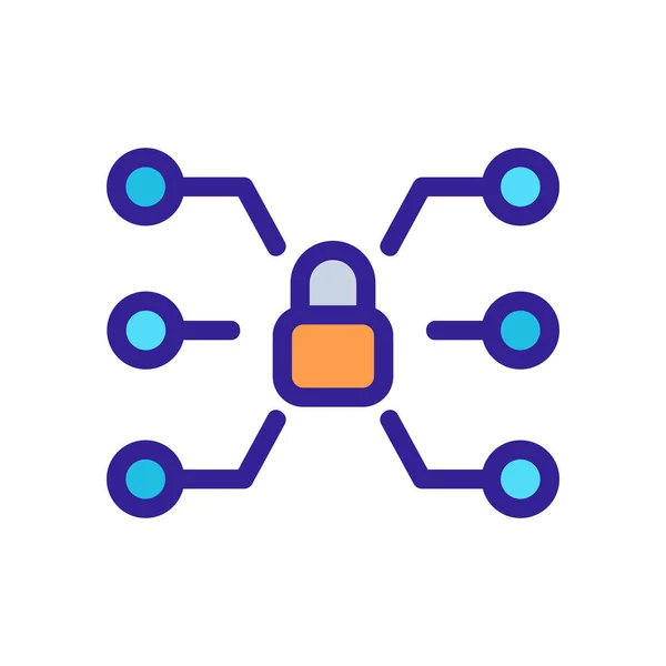 Vetor de ícone de bloqueio multifuncional. Isolado contorno símbolo ilustração — Vetor de Stock