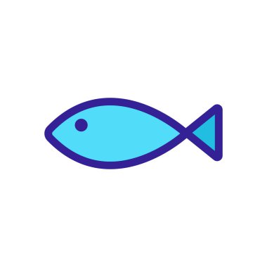 Balık ikonu vektörü. İzole edilmiş kontür sembolü gösterimi