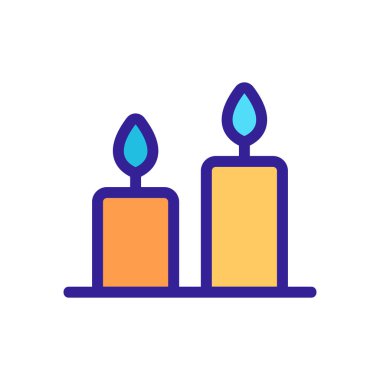 Kilise mumları ikon vektörü. İzole edilmiş kontür sembolü gösterimi