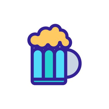 Bira ikonu vektörüyle daireler çiziyor. İzole edilmiş kontür sembolü gösterimi