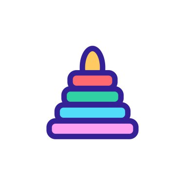 Çocuk piramit ikon vektörü. İzole edilmiş kontür sembolü gösterimi