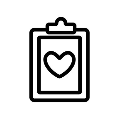 Tıbbi geçmiş ikon vektörü. İzole edilmiş kontür sembolü gösterimi