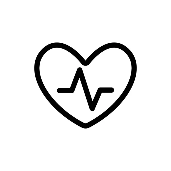 Vettore di icone del battito cardiaco. Illustrazione del simbolo del contorno isolato — Vettoriale Stock