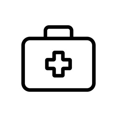 Doktor bavulu bir ikon vektörü. İzole edilmiş kontür sembolü gösterimi