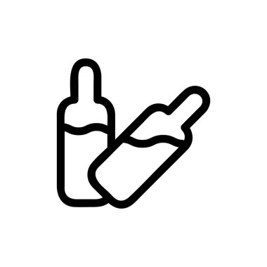 İlaç ikon vektörlü kapsül. İzole edilmiş kontür sembolü gösterimi