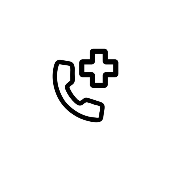 Sjukhusets telefonikon vektor. Isolerad kontur symbol illustration — Stock vektor