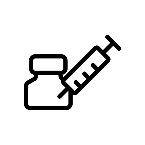 Spor enjeksiyon ikonu vektörü. İzole edilmiş kontür sembolü gösterimi — Stok Vektör