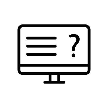 İnternet anket ikonu vektörü. İzole edilmiş kontür sembolü gösterimi