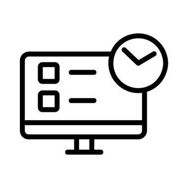 Online test bir simge vektörü. İzole edilmiş kontür sembolü gösterimi