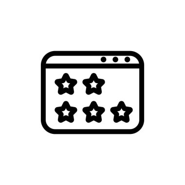 İnternet değerlendirme ikonu vektörü. İzole edilmiş kontür sembolü gösterimi