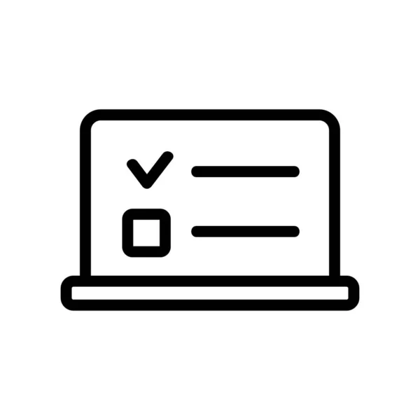 Laptop test icoon vector. Geïsoleerde contoursymbool illustratie — Stockvector