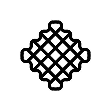 İplik simgesi vektörü. İzole edilmiş kontür sembolü gösterimi