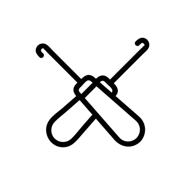 Vetor ícone de tricô. Isolado contorno símbolo ilustração — Vetor de Stock
