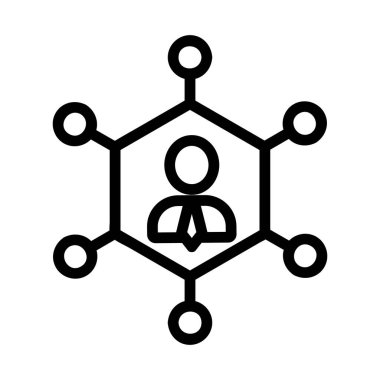 Yönetici hiyerarşi simgesi vektörü. İzole edilmiş kontür sembolü gösterimi