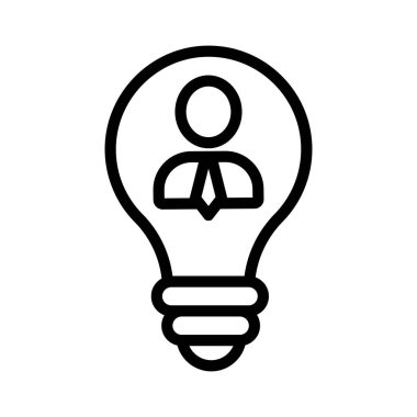 Erkek ampul ikon vektörü. İzole edilmiş kontür sembolü gösterimi