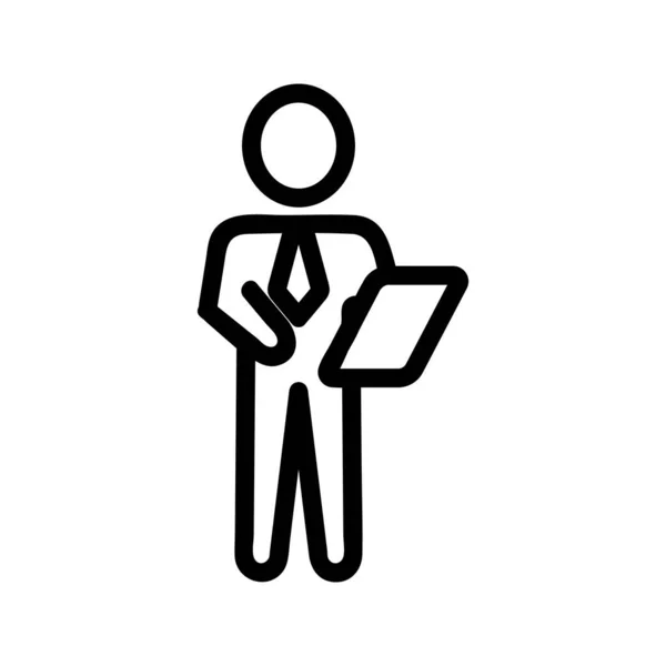 Vetor ícone do documento gerente. Isolado contorno símbolo ilustração — Vetor de Stock