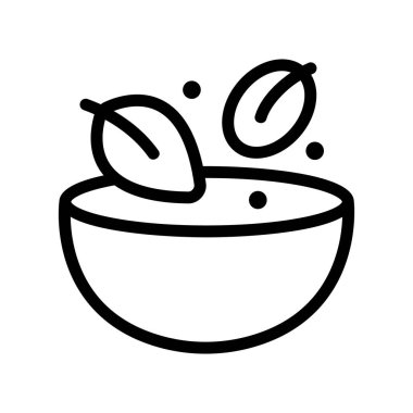 Sağlıklı gıda ikonu vektörü. İzole edilmiş kontür sembolü gösterimi