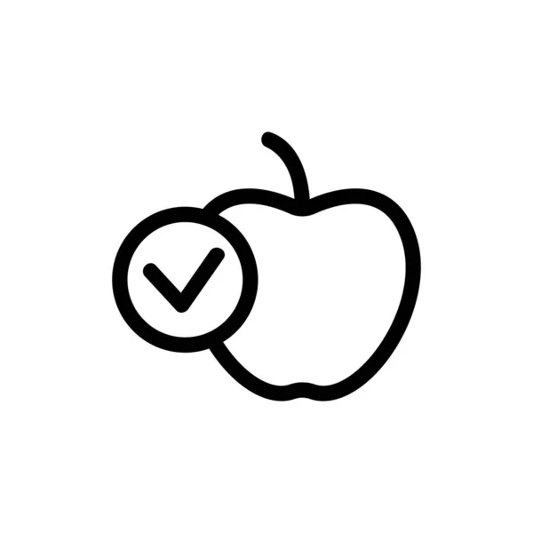 Hälso äpple ikon vektor. Isolerad kontur symbol illustration — Stock vektor