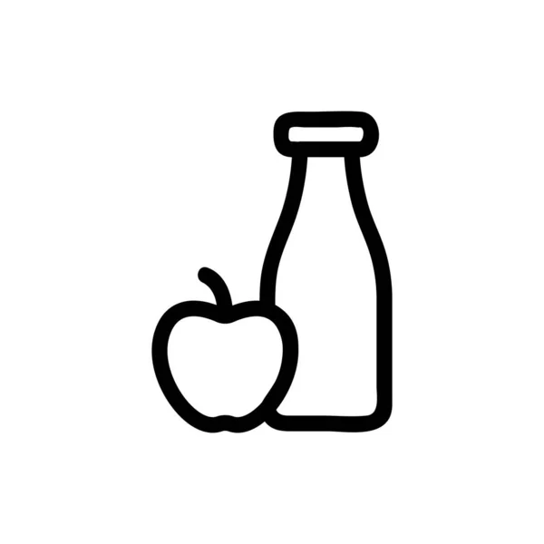 Icono de comida saludable vector. Ilustración del símbolo de contorno aislado — Archivo Imágenes Vectoriales