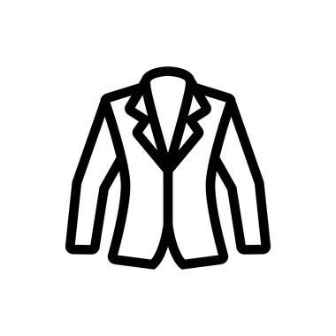 Ceket ikonu vektörü. İzole edilmiş kontür sembolü gösterimi