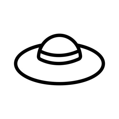 şapka ikon vektörü. İzole edilmiş kontür sembolü gösterimi